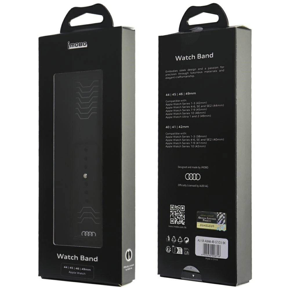 Audi Geometric Pattern Silicone Watch Strap til Apple Watch 44 / 45 / 46 / 49 mm - sort