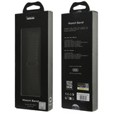 Audi Logo Genuine Leather Magnetic Ring Strap til Apple Watch 44 / 45 / 46 / 49 mm - sort