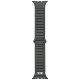 Audi logo syntetisk læder magnetisk ringrem til Apple Watch 44/45/46/49 mm - sort