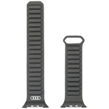 Audi logo syntetisk læder magnetisk ringrem til Apple Watch 44/45/46/49 mm - sort