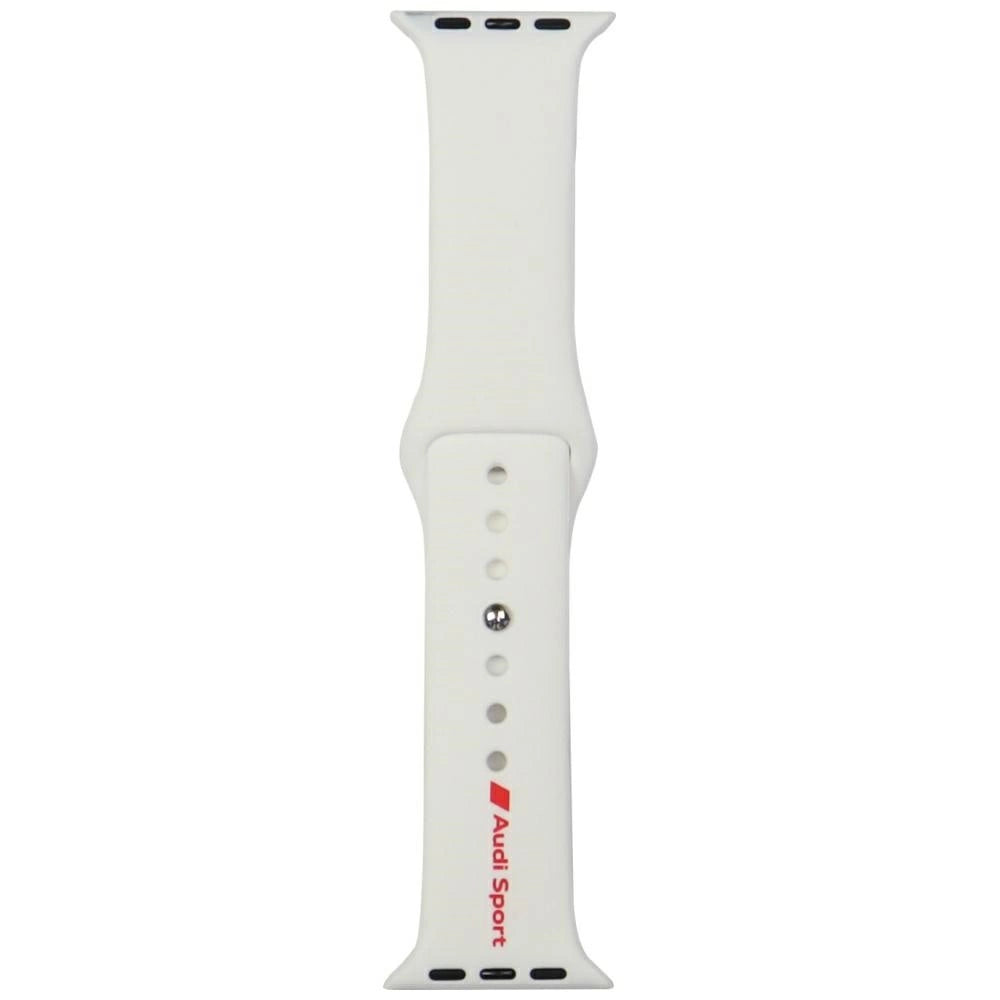 Audi Sport Red Logo Silicone Watch Strap til Apple Watch 40 / 41 / 42 mm - hvid