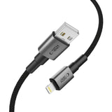 Tech-Protect Ultraboost DNA USB-A / Lightning kabel 12W/2.4A 25 cm - grå