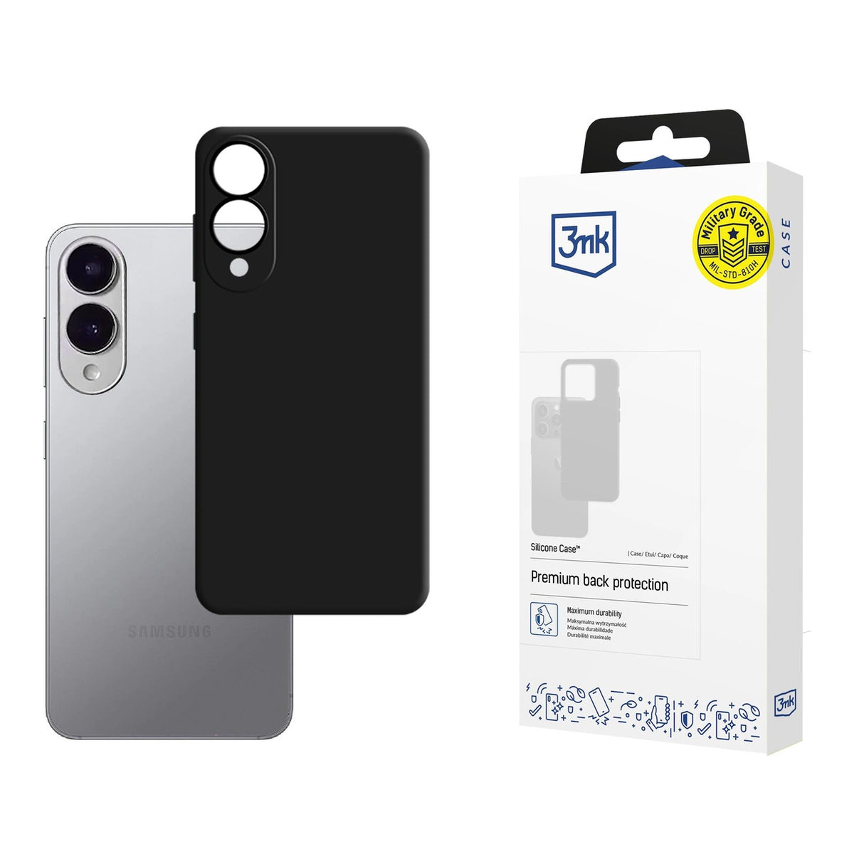 3mk Silicone Case til Samsung Galaxy S25 Edge - sort
