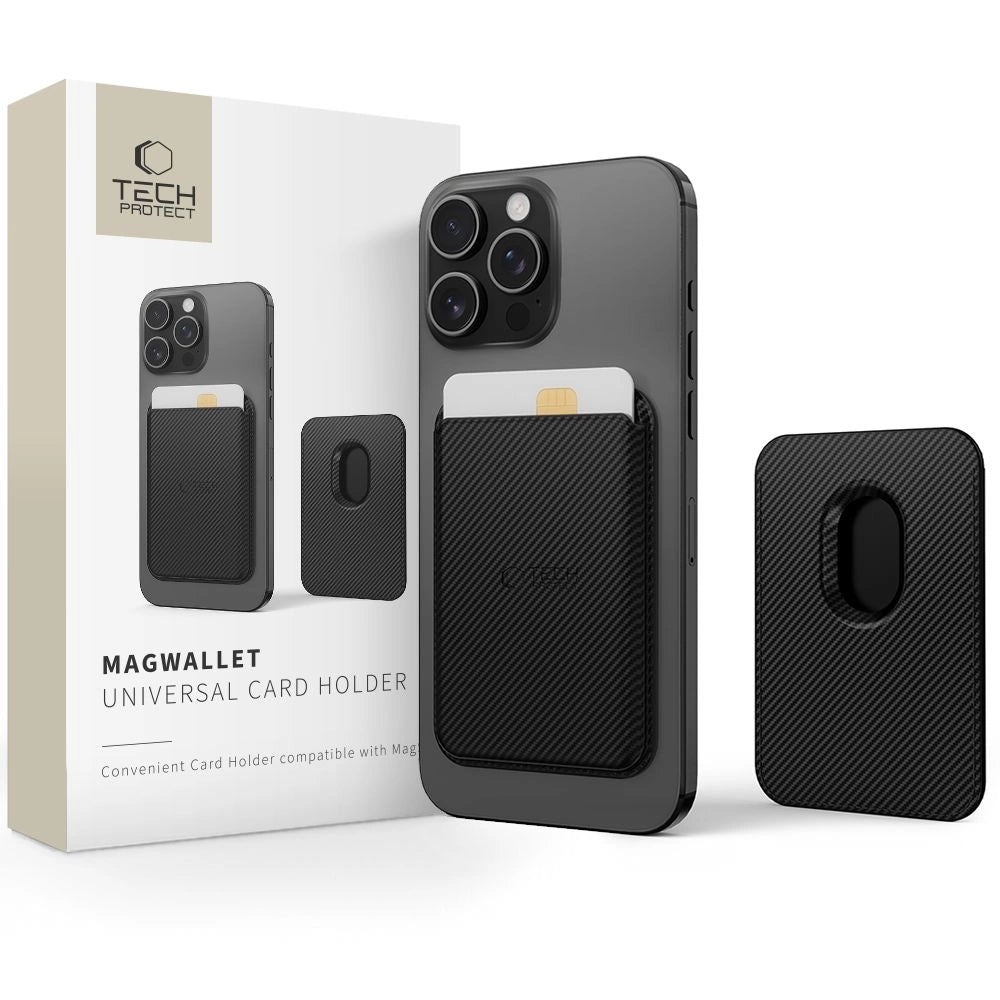 Tech-Protect MagWallet Magsafe Case med Universal Magnetic Card eller Dokumentholder - sort