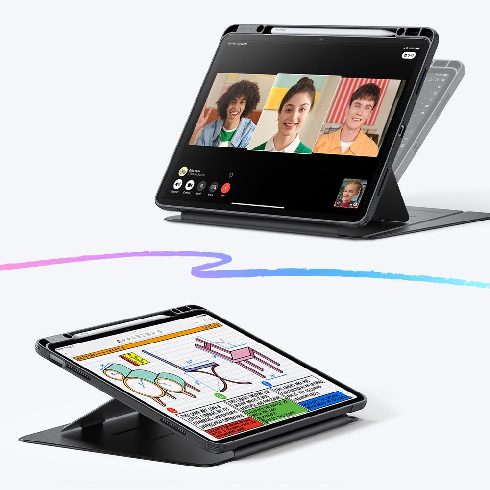 ESR Flip Hybrid Case til iPad Air 13" 1 / 2 (gen.) 2024-2025 - sort