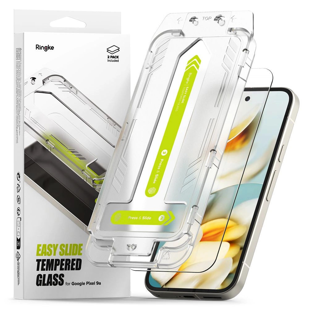 Ringke Easy Slide 2-pack hærdet glas til Google Pixel 9A