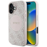 Guess 4G Circle Classic Logo MagSafe iPhone 16 Case - Pink