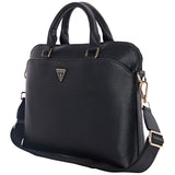 Guess Grained Zipper Pocket Triangle Logo 15" Laptop Bag - Black