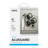Uniq Optix Aluminium Camera Lens Protector iPhone 16 Pro / 16 Pro Max med applikator - titanium