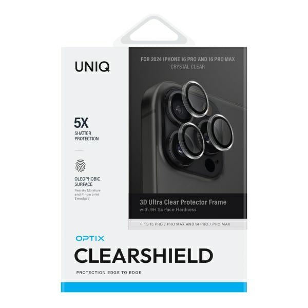 Uniq Optix Clear Camera Lens Protector iPhone 16 Pro 6.3" / 16 Pro Max 6.9" krystalklart kamera-linseglas med applikator