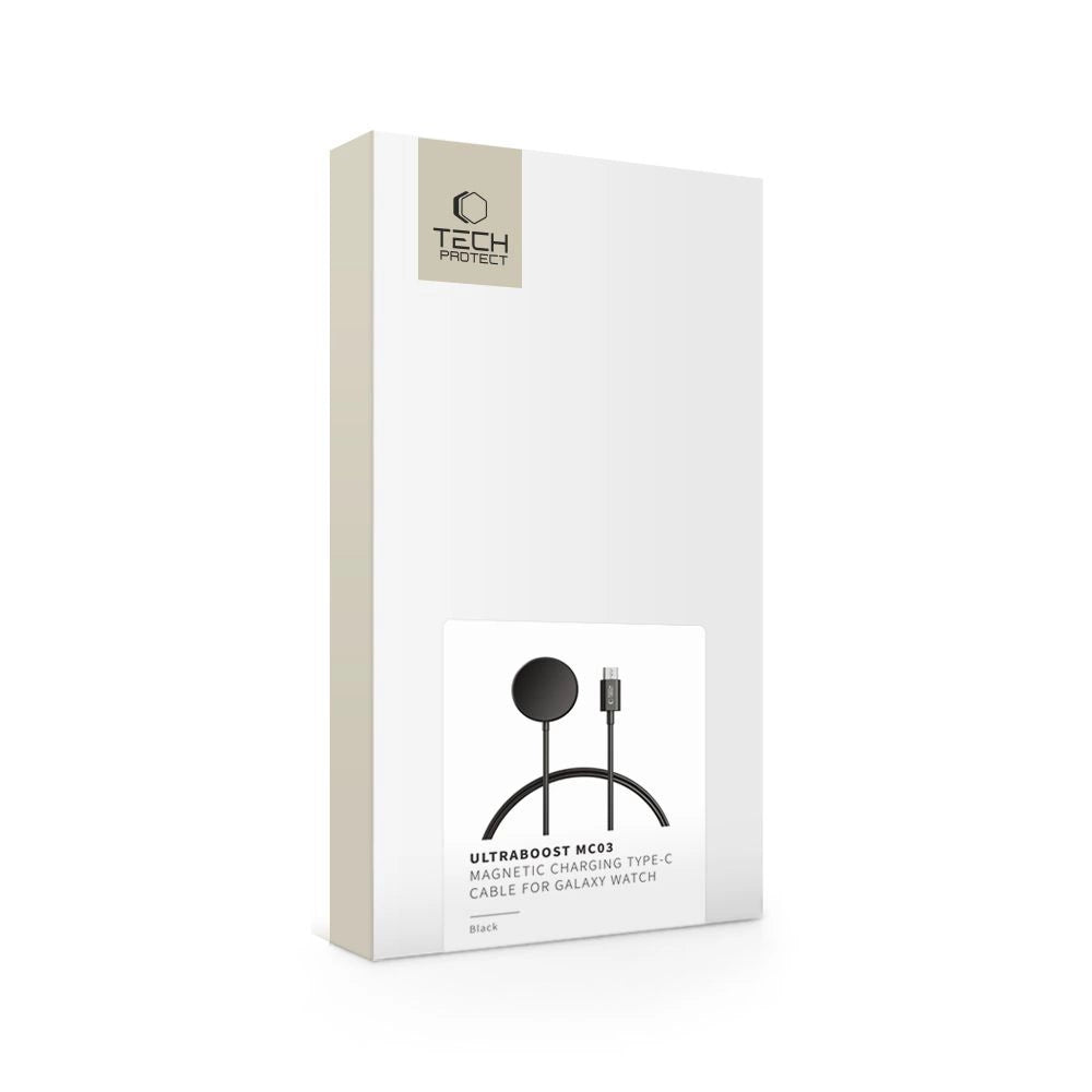 Tech-Protect MC03 UltraBoost Induktiv oplader til Samsung Galaxy Watch USB-C 100cm - sort