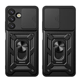 Hybrid Armor Camshield Armored Case med stand og kamera cover til Vivo V50 5G - sort