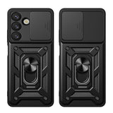 Hybrid Armor Camshield Armored Case med Stand og Camera Cover til Xiaomi 15 5G - Sort