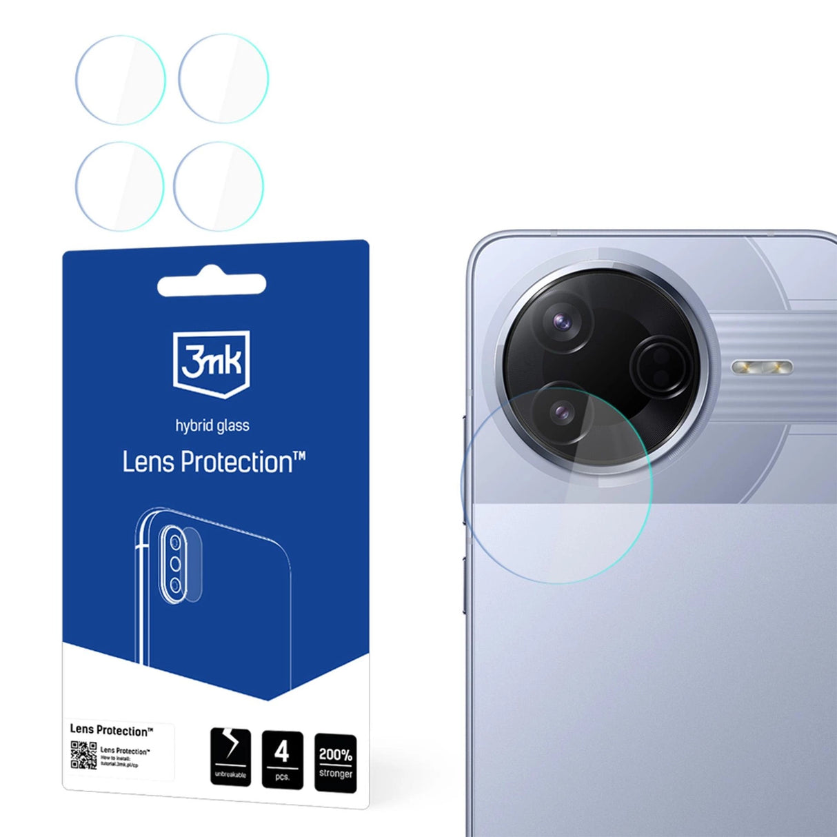 Hybridglas til kameraobjektiv 3mk Linsbeskyttelse til Xiaomi Poco F7 Pro