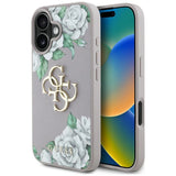 Guess Grained Roses Big 4G Logo iPhone 16 Case - Purple