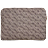 Guess Sleeve 4G Zipper Pocket Triangle Logo 14" Laptop Bag - Brown