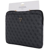 Guess Sleeve 4G Zipper Pocket Triangle Logo 14" Laptop Bag - sort