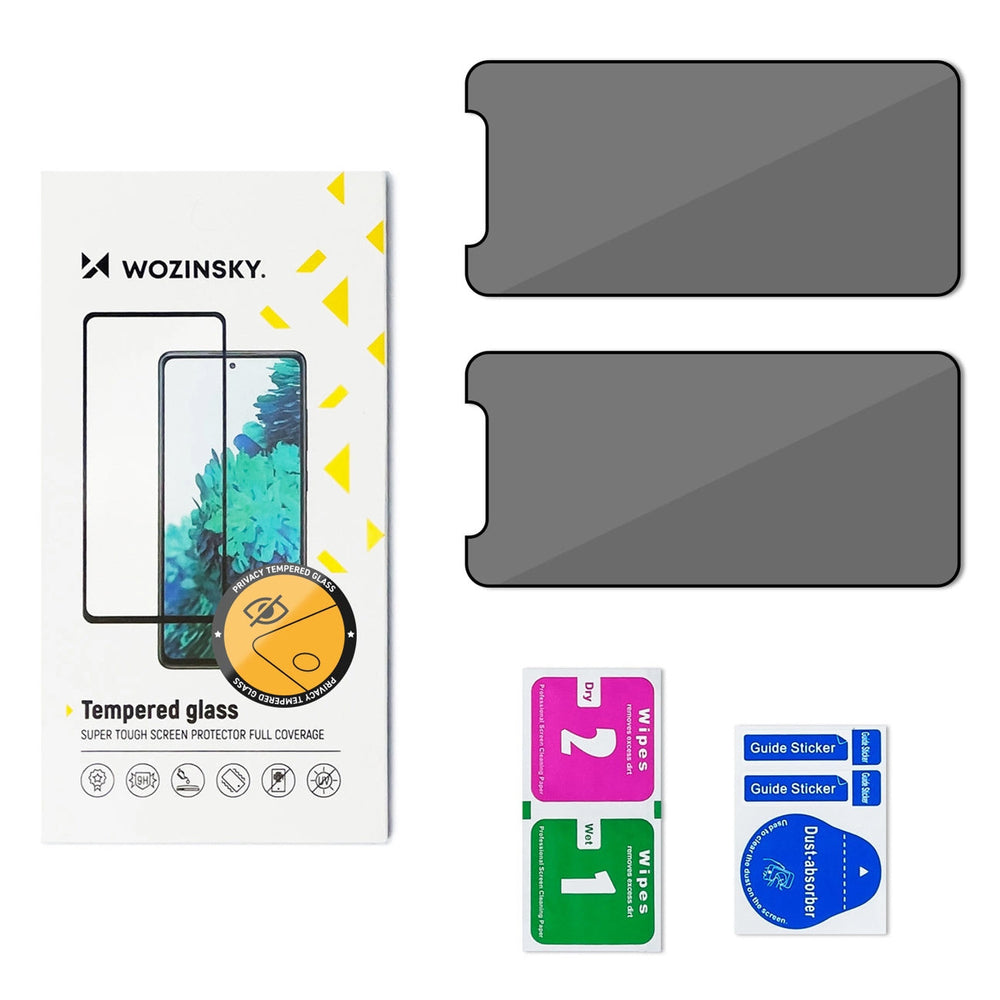 Wozinsky Privacy Glass Privacy Temperet glas til Xiaomi Redmi Note 14S, 2-pakke