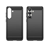 Carbon Case Fleksibel Silikon til Samsung Galaxy M06 5G - sort