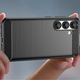 Carbon Case Flexible Silicone til Xiaomi Note 14 Pro 5G - sort