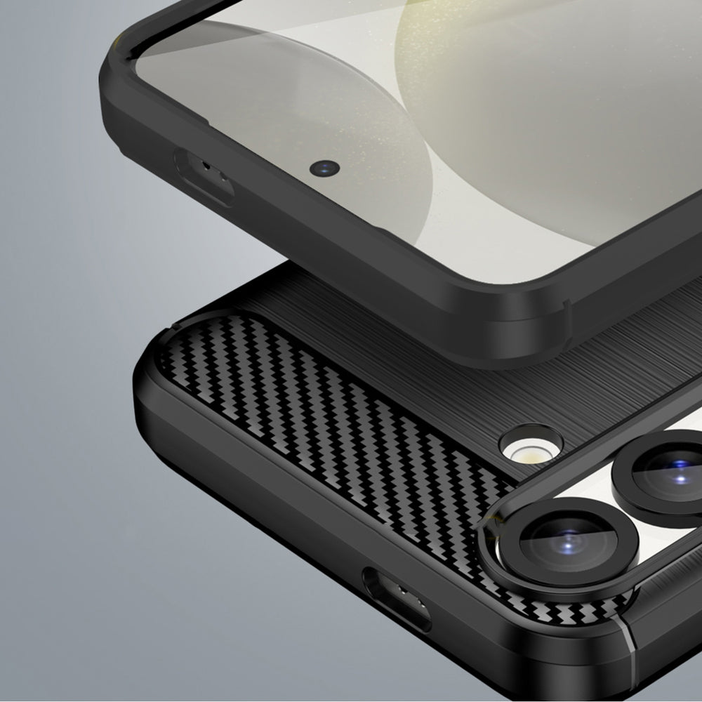 Carbon Case Flexible Silicone til Xiaomi Note 14 Pro 5G - sort