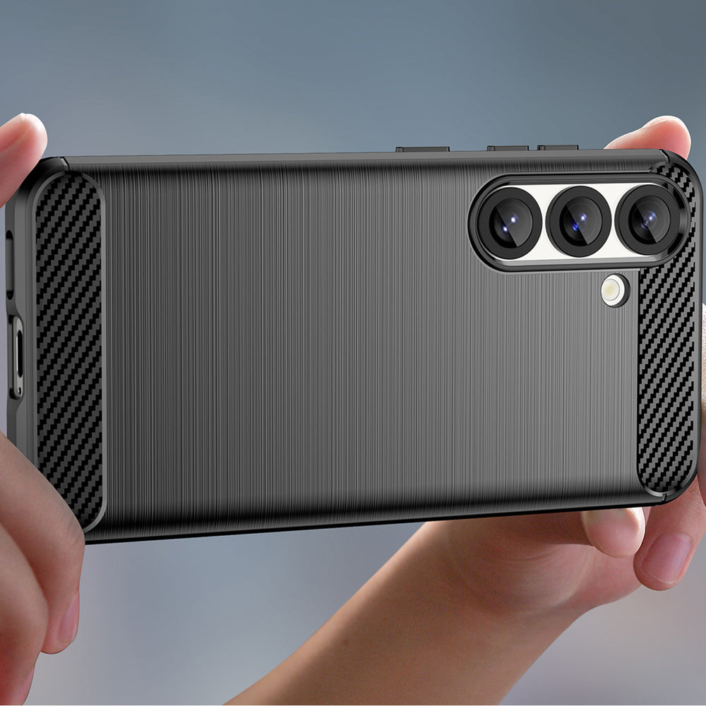 Carbon Case Fleksibel Silicone til Xiaomi Poco F7 Ultra - sort
