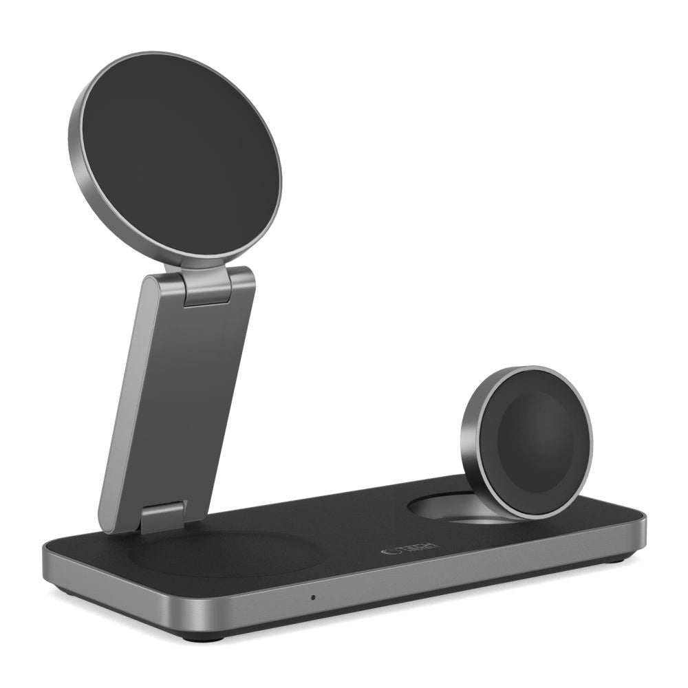 Tech-Protect QI15W-A47 MagSafe 3in1 induktiv oplader + USB-C kabel - sort