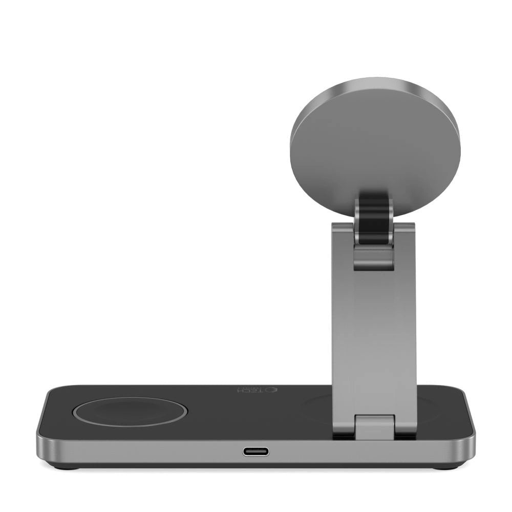 Tech-Protect QI15W-A47 MagSafe 3in1 induktiv oplader + USB-C kabel - sort