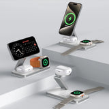 Tech-Protect QI15W-A47 MagSafe 3in1 induktiv oplader + USB-C-kabel - hvid