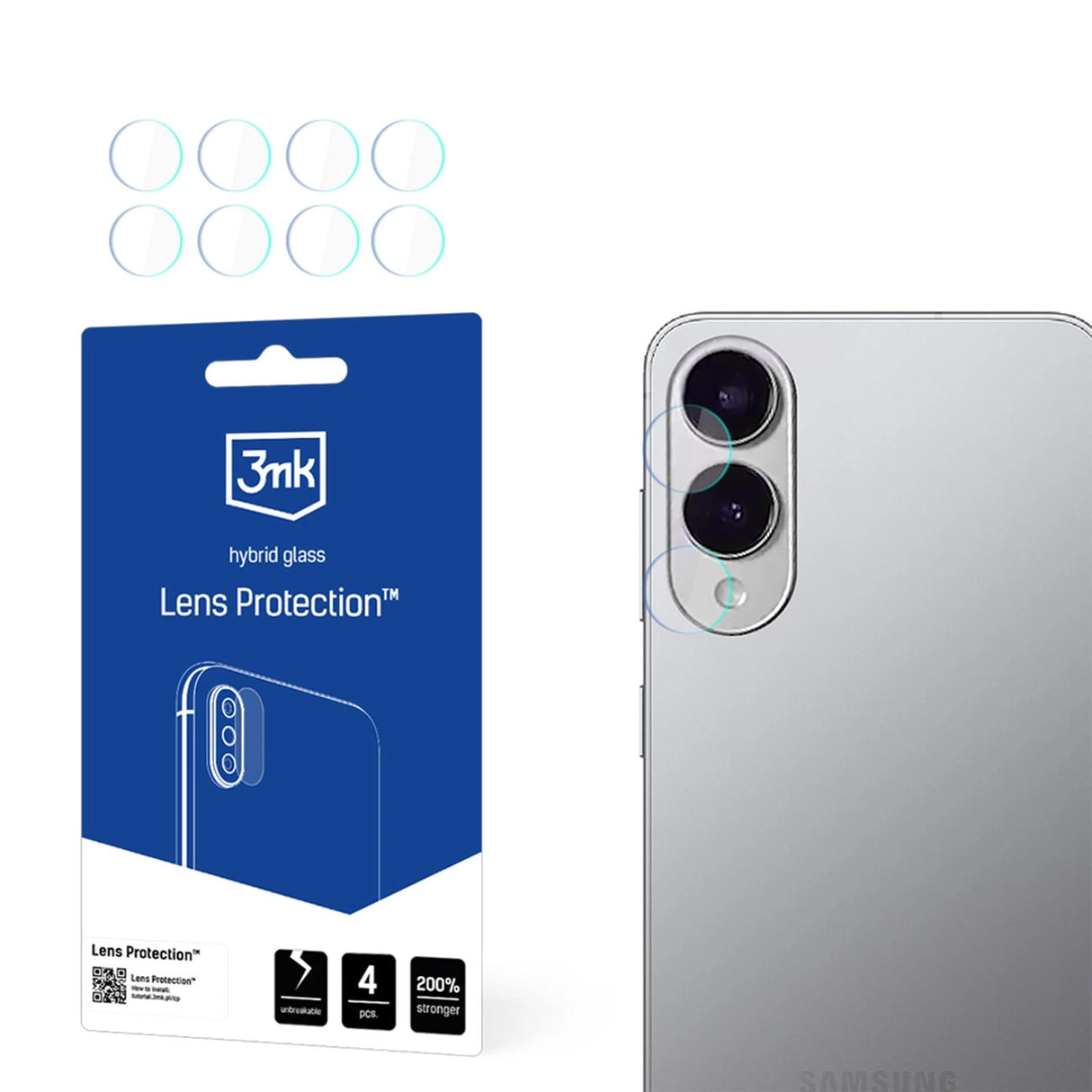 3mk Lens Protection Hybrid Glass til Samsung Galaxy S25 Edge Camera Lens