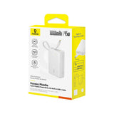 Baseus PicoGo 10000mAh 45W Powerbank with Built-in Cable and Display - White