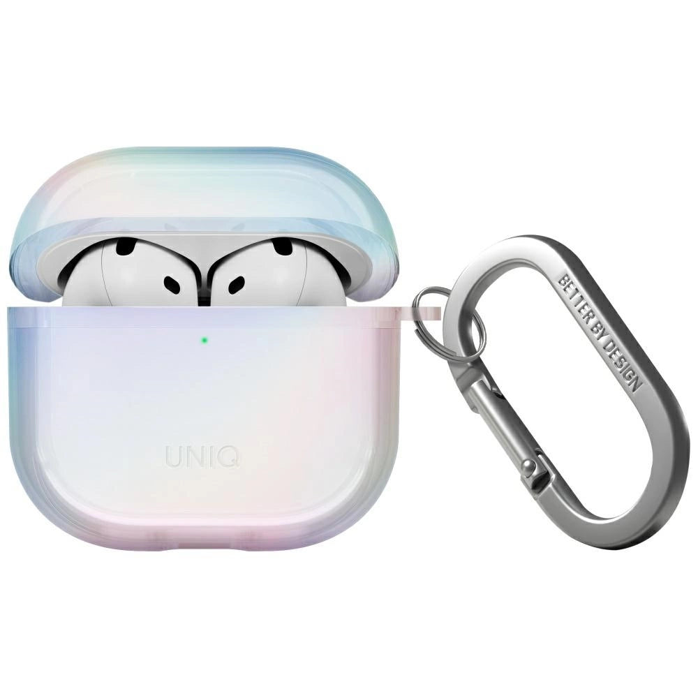 Uniq Iridescia-kasse til AirPods 4 Hang Case - holo hvid