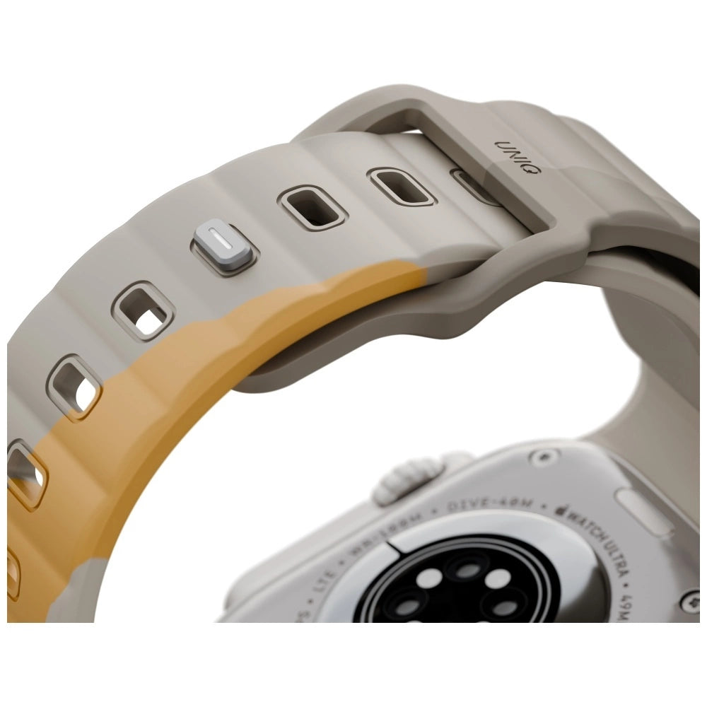 Uniq Stride De Gummi Strap til Apple Watch 44 / 45 / 46 / 49 mm - Beige