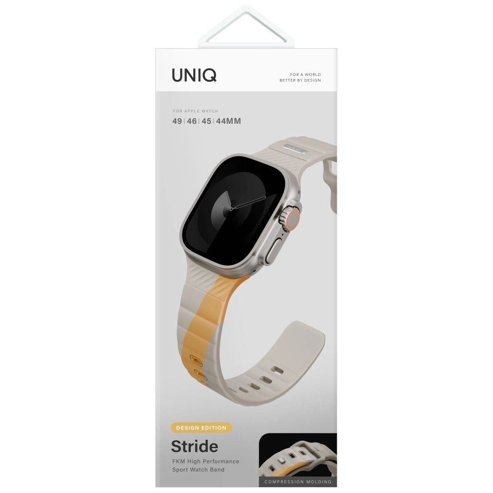 Uniq Stride De Gummi Strap til Apple Watch 44 / 45 / 46 / 49 mm - Beige