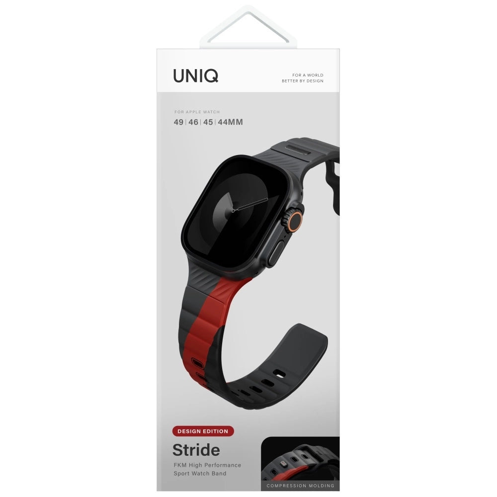 Uniq Stride De Rubber Strap til Apple Watch 44 / 45 / 46 / 49 mm - Grå