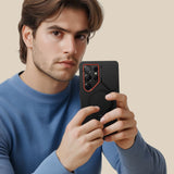 Tech-Protect Kevlar Aura MagSafe Case til Samsung Galaxy S25 Ultra - sort/orange