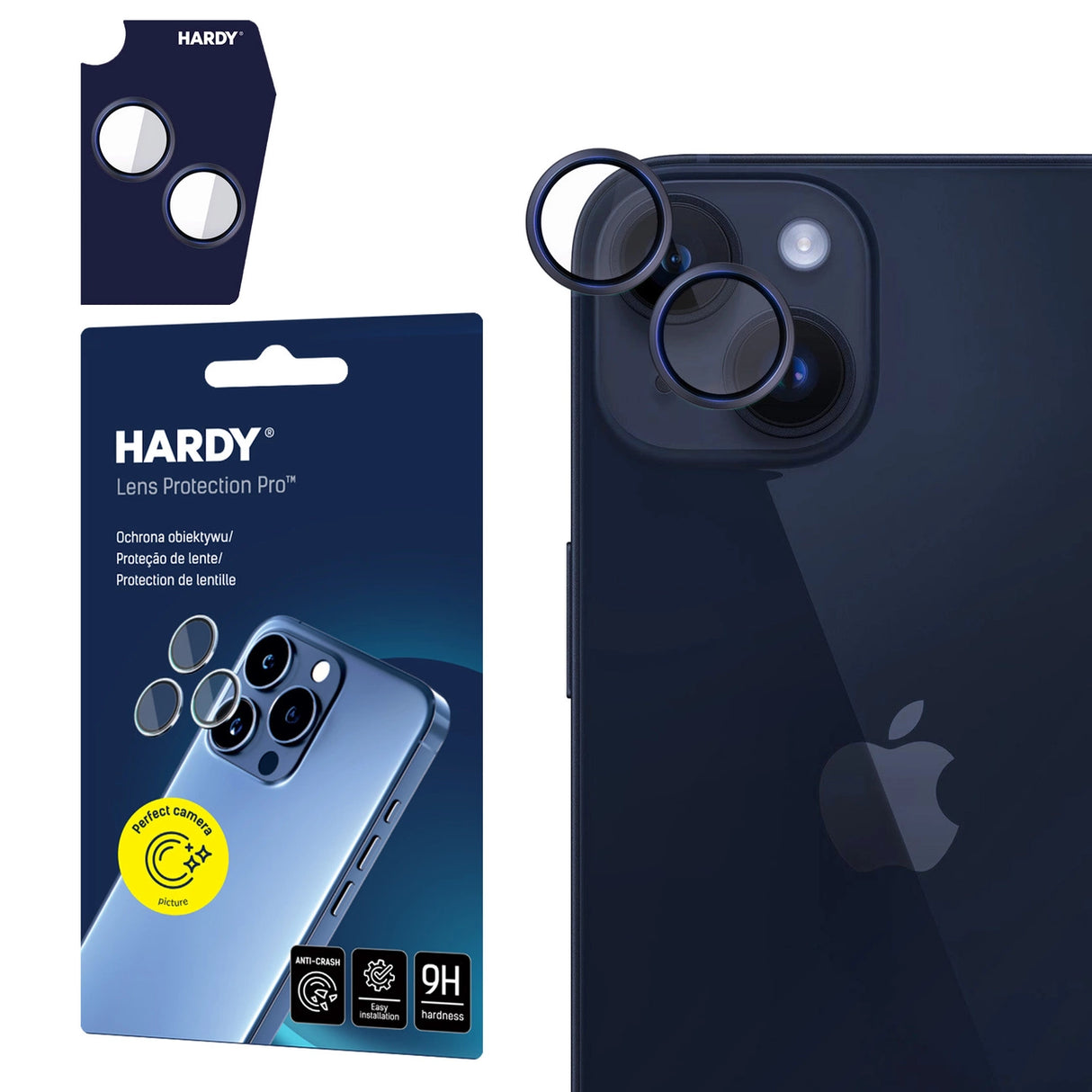 3mk HARDY Lens Protection Pro Glass til Apple iPhone 14 / 14 Plus - Grafit