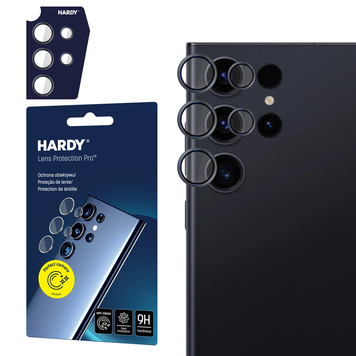3mk HARDY Lens Protection Pro til Samsung Galaxy S23 Ultra - sort