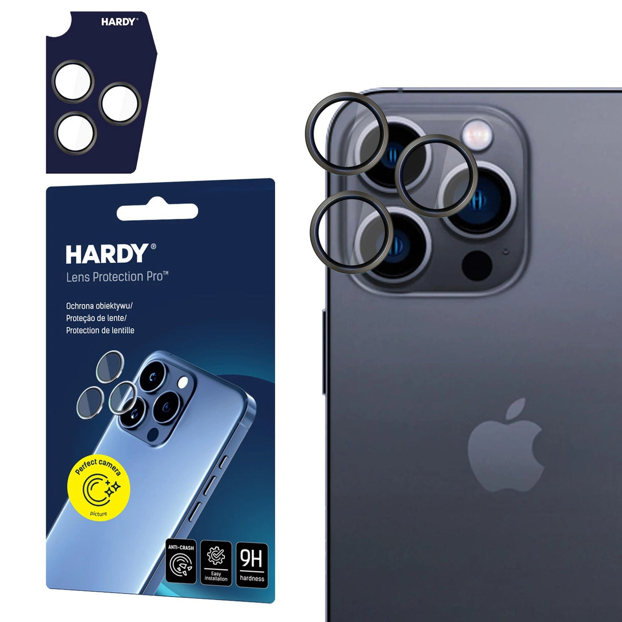3mk HARDY Lens Protection Pro Glass til Apple iPhone 16 Pro / 16 Pro Max - Grå