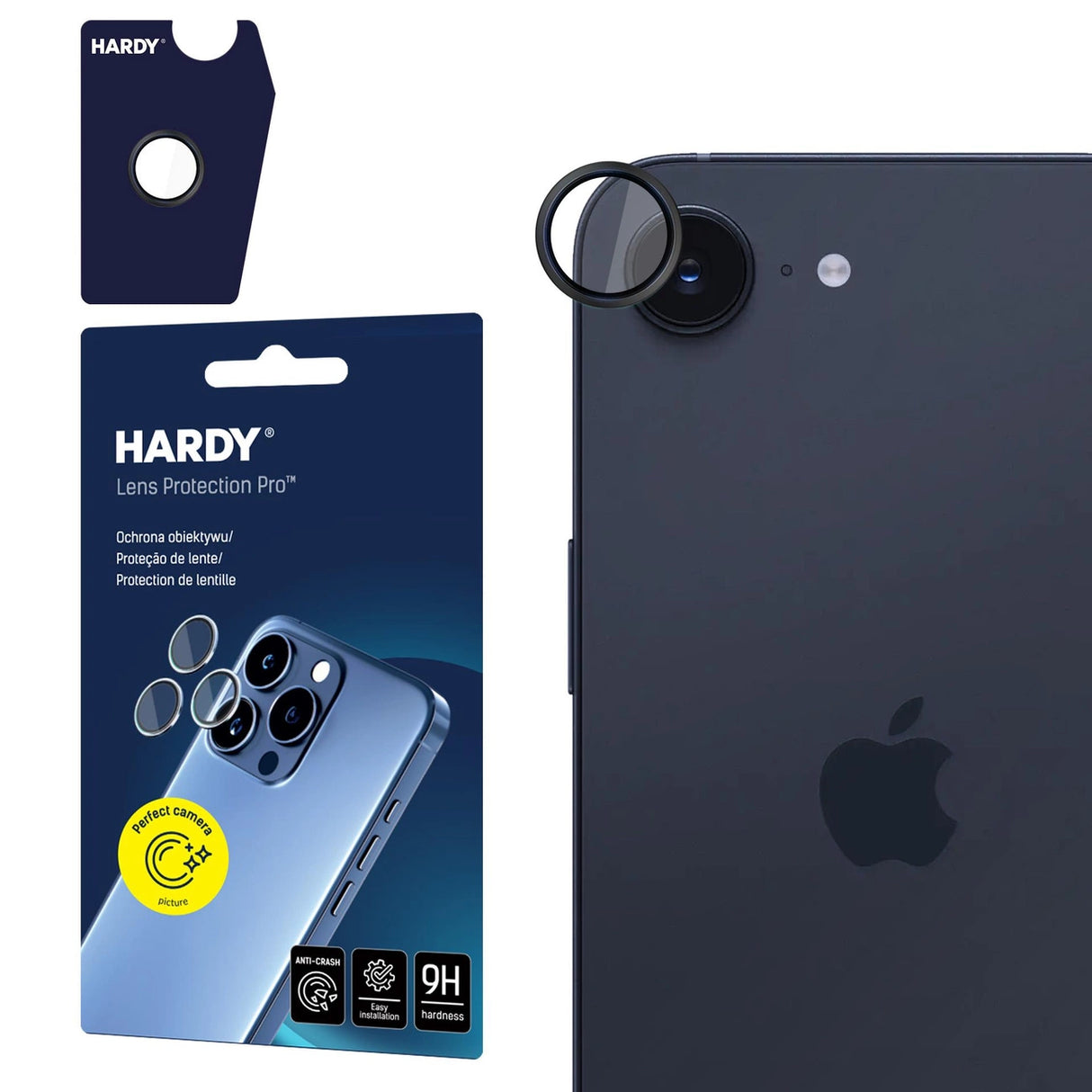 3mk HARDY Lens Protection Pro Glass til Apple iPhone 16E - sort