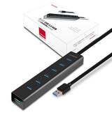 Axagon HUE-SA7BP interface hub USB 3.2 Gen 1 (3.1 Gen 1) Type-A 5000 Mbit/s Sort