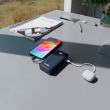 Powerbank SBS 10000 mAh 20W med indbygget USB-C-kabel og digital skærm - mørkegrå