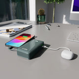 Powerbank SBS 10000 mAh 20W med indbygget USB-C-kabel og digital skærm - grå