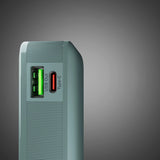 Powerbank SBS 10000 mAh 20W med indbygget USB-C-kabel og digital skærm - grå