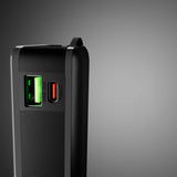 Powerbank SBS 20000 mAh 20W med indbygget USB-C-kabel og digital skærm - sort