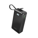 Powerbank SBS 10000 mAh 20W med indbygget USB-C-kabel og digital skærm - sort