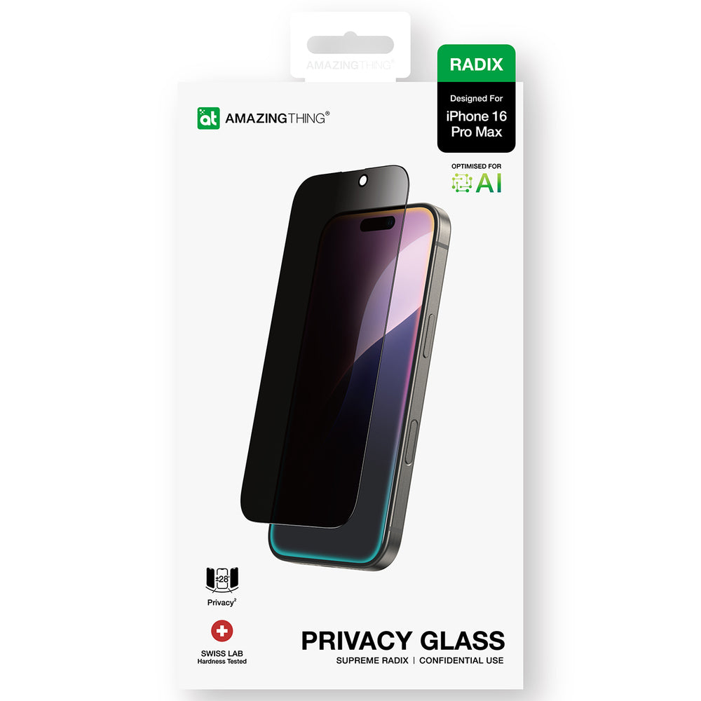 AmazingThing Radix privatlivsglas privatlivshærdet glas til iPhone 16 Pro Max