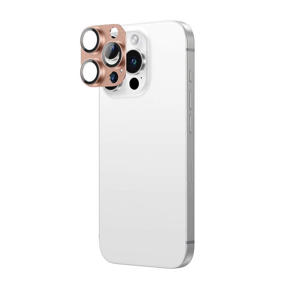 AmazingThing Aviation-Grade Alloy tempereret glas objektiv til iPhone 16 Pro / 16 Pro Max kamera objektiv - Rose Gold