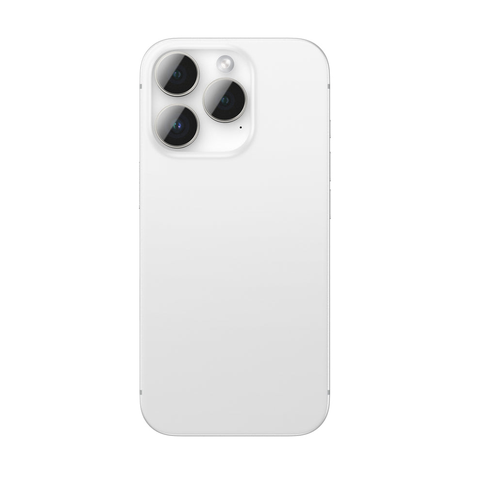 AmazingThing AR Aluminium 3 Lens Glass med Kamera Lens Frame til iPhone 16 Pro / 16 Pro Max - Silver
