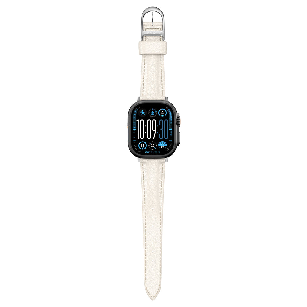 AmazingThing Class Band Læderrem til Apple Watch 45 / 46 / 49 mm - Lys beige